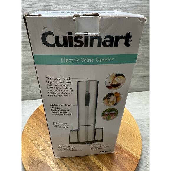 Cuisinart CWO-25 Electric Wine Opener Stainless Steel Charging Base - Picture 3 of 7